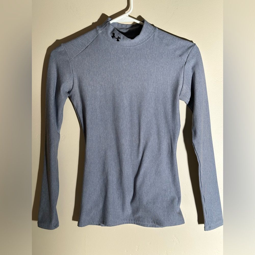 Kids Small Under Armour Cold Gear Long Sleeve In Grey - P2P 15”